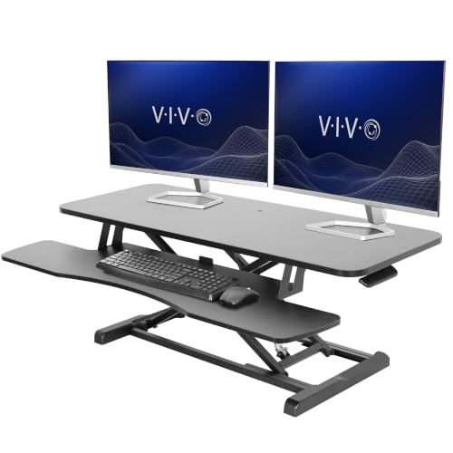VIVO 42 inch Desk Converter, K Series, Height Adjustable Sit to Stand Riser, Dual Monitor and Laptop...