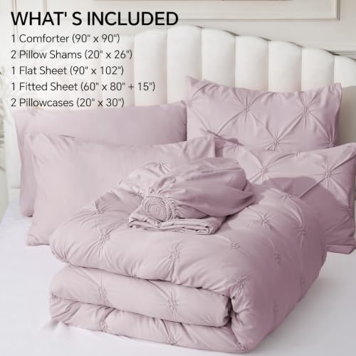 Image of BEDELITE Queen Comforter Set Light Purple,Lightweight & Soft Comforter