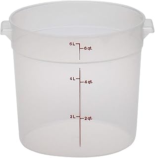 Cambro RFS6PP190 6 Quart Round Translucent Food Storage Container with Lid - BPA-Free, Stackable, Dishwasher Safe
