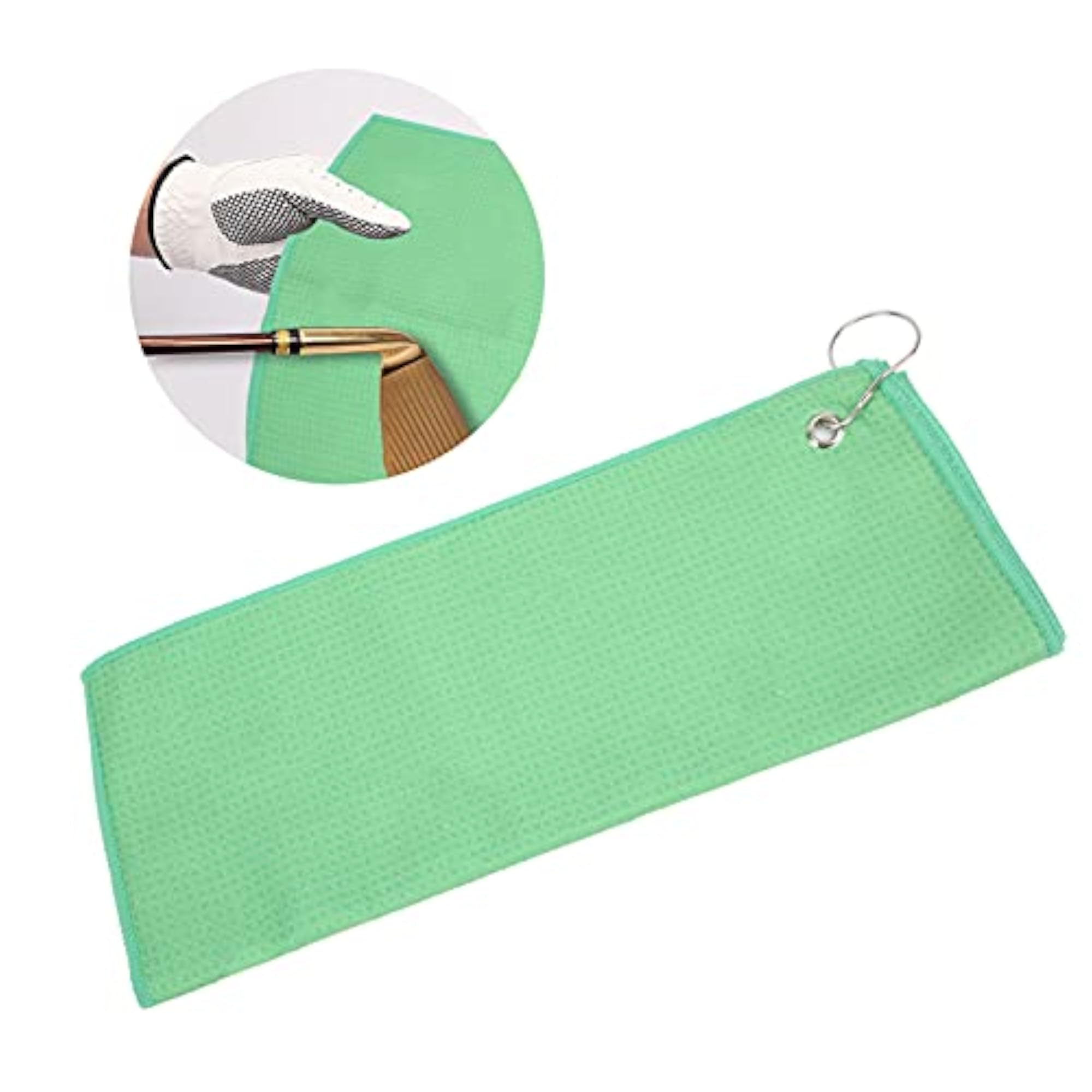Soft Cleaning Towel for Hands and Golf Clubs, Green