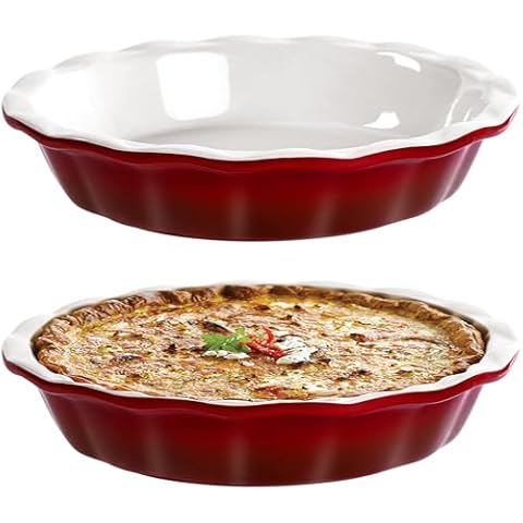 Lareina Ceramic Pie Pans, 9 Inch, Set of 2 Cover