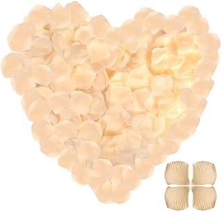 3500 Pieces Artificial Rose Petals, Silk Flower Petals Rose Pettles, Fake Rose Flowers Confetti for Wedding Party Birthday Valentine's Day Romantic Night Bed Table Decoration (Champagne)