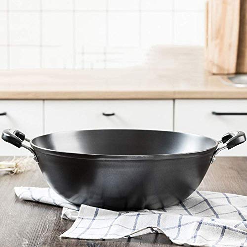 Wok de hierro fundido 34 cm con doble asa miniatura 2
