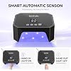 Lavinda 54W UV LED Nail Lamp Plug-in Gel Nail Light with LCD Display, 4 Timers, Auto Sensor, Dual Wavelength, Nail Dryer for Home & Salon Black
