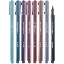 DIVERSEBEE Fine Tip Pens, 8 Bible Pens No Bleed Through, Assorted Colors, 0.5mm Fine Point Fineliner Markers for Journaling, Bible Study Journaling Supplies and Accessories Winter