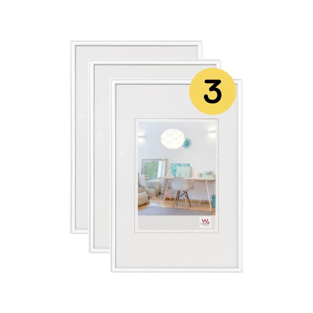 walther design Bilderrahmen weiss 20 x 25 cm 3er Pack, New Lifestyle Kunststoffrahmen KV025W3