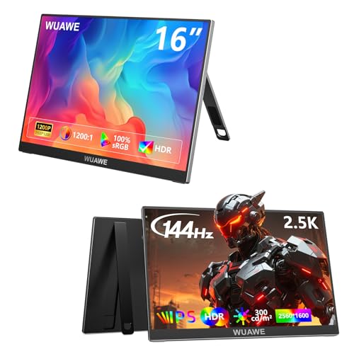 Image of WUAWE 16'' Portable Monitor with Built-in Stand
