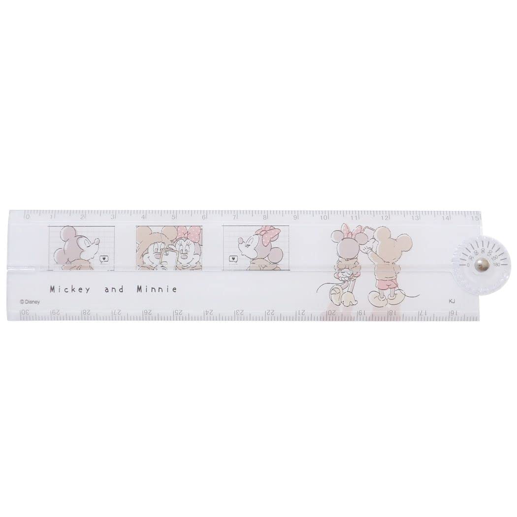 レア USA製 30's～？ ディズニー ヴィンテージ 定規 ミッキー ミニー Amazon.co.jp: ミッキー＆ミニー[ものさし]分度器付き折りたたみ