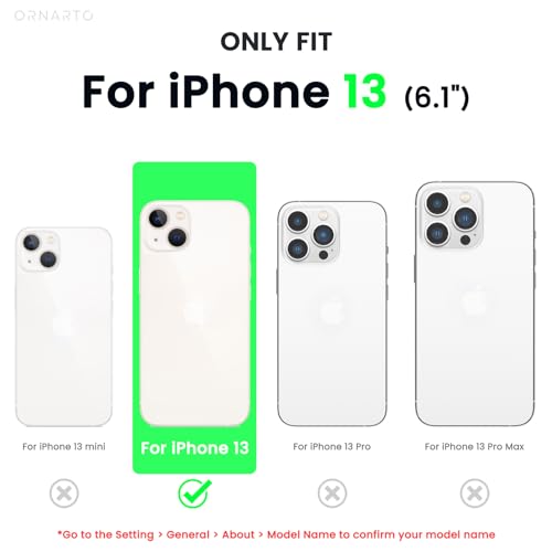 ORNARTO Shockproof Liquid Silicone Designed for iPhone 13 Case Gel Rubber Anti-Shock Cover Case Drop Protection 6.1inch-Blue by ORNARTO - Image 2