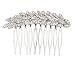 Lux Accessories Pave Crystal Leaf Branch Bridal Bride Bridesmaid Hair Comb