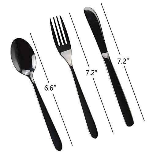 Vababa 6-Piece Black Stainless Steel Travel Flatware, Camping Cutlery With Carrying Case, Service For 2 #TOP1