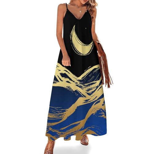 Robe longue femme été sans manches en coupe maxi fluide et ultra légère