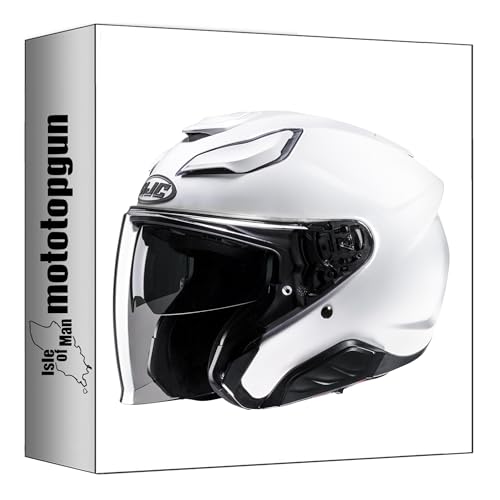 Casque jet HJC F31 blanc perlé S, l'élégance et la finition premium Mototopgun
