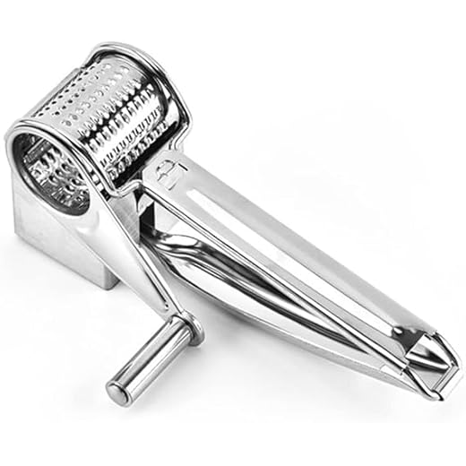 RALADOR TRITURADOR DE QUEIJO CASTANHA CHOCOLATE LEGUMES MANUAL À MANIVELA EM AÇO INOX