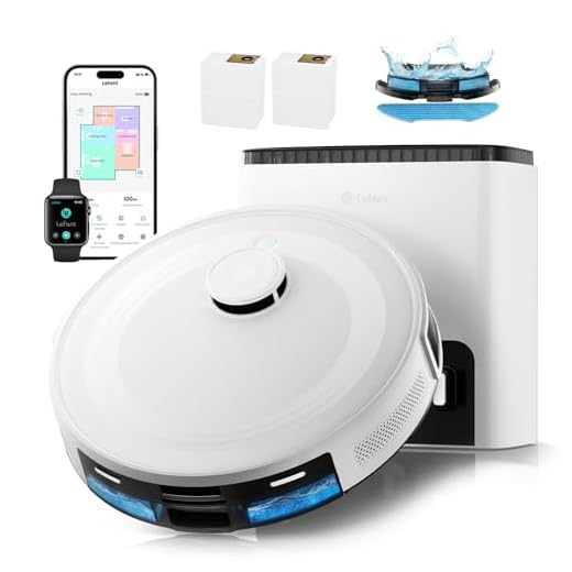 LEFANT M2 Plus Robot Aspirapolvere Lavapavimenti con Mappatura, 6000Pa Aspirazione, Svuotamento Automatico,Navigazione Laser dToF, Evitamento Ostacoli PSD, Pulizia Personalizzata, Alexa/APP/WiFi