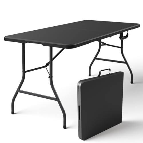 Make Changes 5ft Folding Table, Adjustable Height, Black