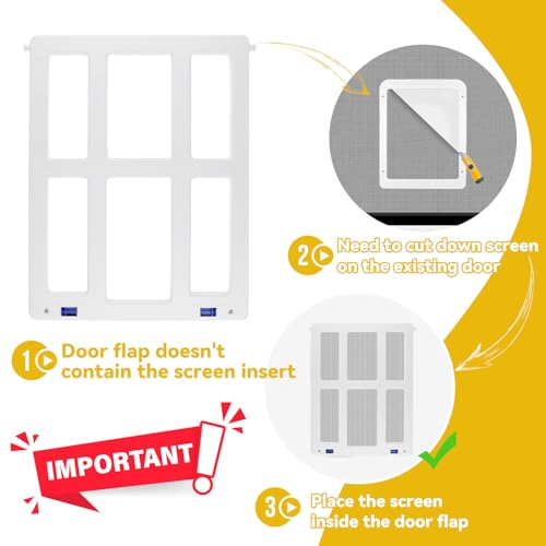 Enjoying Cat Door for Screen Doors, Passage Opening 8.3" x 10.3", Access Freely, Magnetic Swing Flap, Small Pet Door for Sliding Doors Window, Lockable, White — view 4
