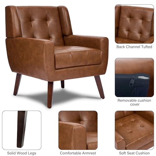 Sillón Plegable Cuero Sintético Café miniatura 4