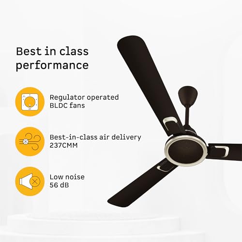 Image of atomberg Erica Signature 1230mm BLDC Ceiling Fan | | Regulator Operated | Advance air+ technology | BEE rated 5 star | Low noise operation | 3 Years Warranty (Blaze Brown)