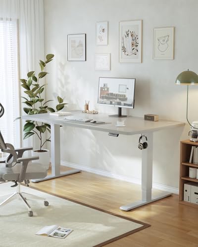 JUMMICO Höhenverstellbarer Schreibtisch 160 x 70 cm, USB-A-Anschluss – Ansicht 2