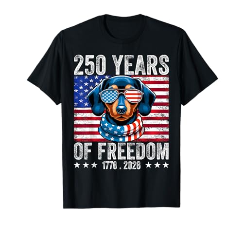 250 Anniversary USA Dog Dachshund 4th of July T-Shirt