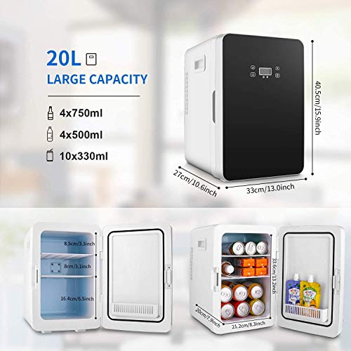 20L Mini Fridge, Mini Freezer, Large Capacity Compact Cooler And Warmer With Digital Thermostat Display And Control Temperature, Single Door Mini Fridge Freezer For Cars, Road Trips, Homes, Offices #TOP4