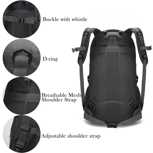 Mxaeyar 60L Hiking Backpack,Waterproof Travel Backpack,Lightweight Camping Rucksack with Machine Washable Design,Unisex Trekking Bag for Outdoor Adventures, Cycling, Daily Use，Dark Blue - Image 3