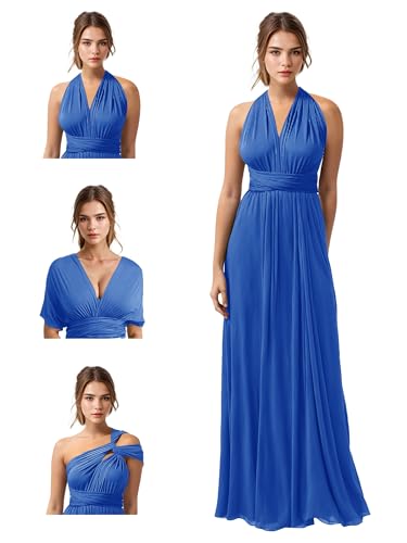 Image of JAEDEN Bridesmaid Dresses Multiway Convertible - Long Bridesmaid Dresses Chiffon Pleat 2026