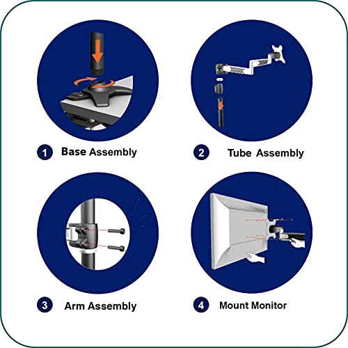 Dexlan - Supporto A Braccio A 3 Punti Per Schermo Lcd Da 15" A 24" Da Pinzare - 5
