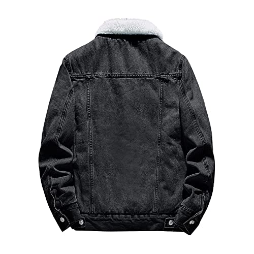 Coat For Men Casual, Jackets Big And Tall 4Xl Black Leather Jacket Military Tactical Fleece Jacket Men's Winter Lined Denim Jacket Windbreaker Trucker Wool Brown Hoodie Coat Long (3Xl, Dark Gray) #TOP3