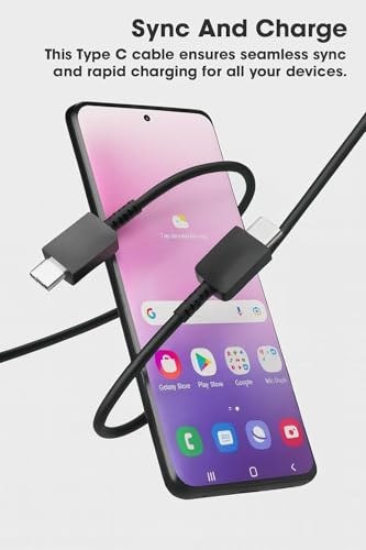 Image of 45W Super-Fast Charging Adapter with 3.3 Ft Type C Cable Compatible with Samsung Galaxy S26 /S25(Ultra /Edge /FE) S24+ /S23 /S24 /S23 Fe /M17 /Z Fold 7 /6 / Flip 7 /6 / Galaxy Tab S11 /S10 Lite /S10 Fe - Black