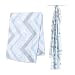 Lulujo Baby Bamboo Muslin Swaddling Blanket, Chevron/Blue/Grey, 47" x 47"