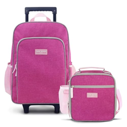 Kit Mochila Rodinha Jacki Design Júnior + Lancheira Térmica (Pink)
