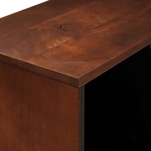 Aparador de madera maciza de mango de 80 cm con diseño moderno color marrón 7