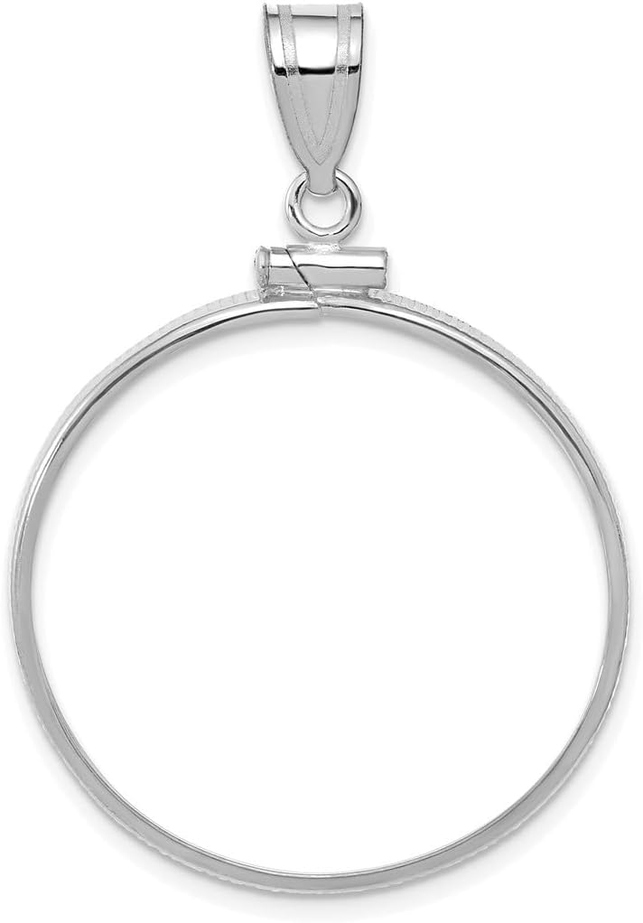 Sterling Silver Polished 27.0 x 1.85mm Screw Top Coin Bezel Pendant
