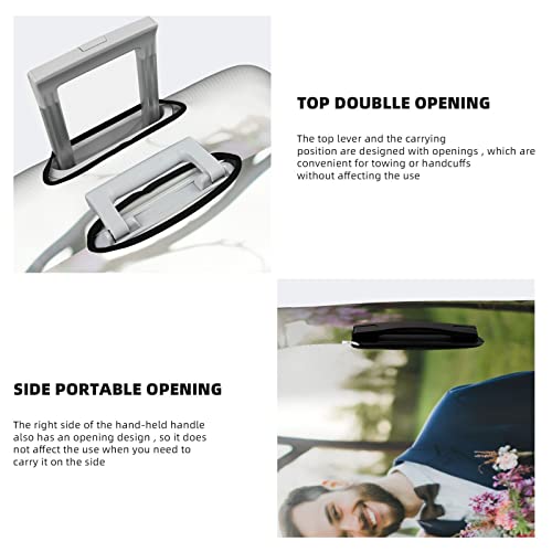 Custom Double-Sided Printed Luggage Cover Elastic Travel Suitcase Protector Covers Customized Design Your Personalized Photo Logo Name Text Washable Baggage Gear (L, fit 25-28 Inch Luggage)3