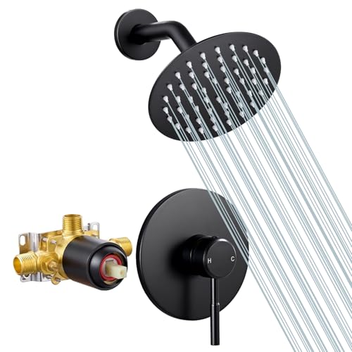 Wintap Shower Faucet Set with Pressure Balance Valve, Black