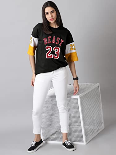 Image of RodZen Women's Cotton Loose Fit Oversized Printed T-Shirt