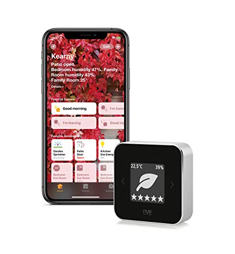 Eve Room - 大気質モニター、最新世代、非発生ブリッジまたはゲートウェイ、ブラック (Apple HomeKit)