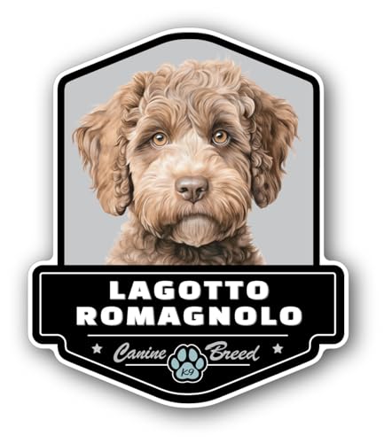 US Decal, Inc. - Lagotto Romagnolo, Dog Breed Badge Style Die Cut Sticker