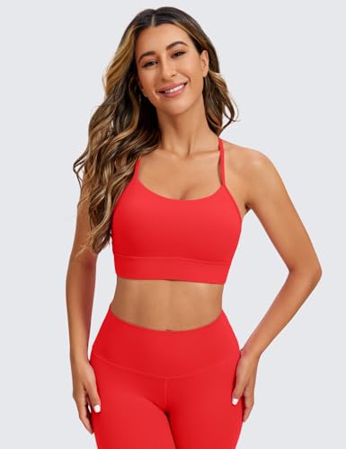 Image of CRZ YOGA Butterluxe Y Back U Neck Sports Bra | Light Support, Removable Pads, Yoga, Extremely Soft, Longline, for Women