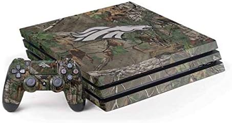 Skinit Decal Gaming Skin compatible with PS4 Pro Console and Controller Bundle - Officially Licensed NFL Denver Broncos Realtree Xtra Green Camo Design