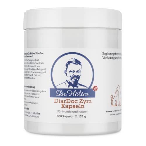 Dr. Hölter DiarDoc Zym Pankreasenzyme, Verdauungsenzyme für Hunde bei Darmprobleme und bei Futterunverträglichkeiten/Futtermittelallergien (360 DiarDoc Zym Kapseln)