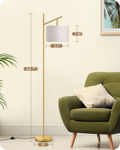 Image of EDISHINE 64.7 inch Gold Modern Floor Lamps for Living Room, Arc Standing Lamp