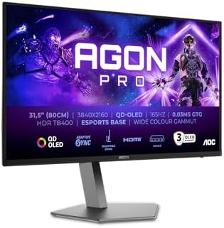 AOC AG326UDAM 31.5 inch UHD Monitor 165Hz, QD-OLED Panel, 0.03ms ...
