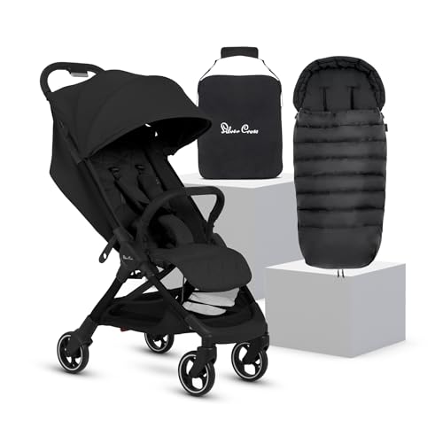 Silver Cross - Clic 2 Compact Stroller, Travel Bag & Footmuff - Travel Stroller for Life On The Go - Foldable & Lightweight - Suitable from Birth to 4 Years - Space option