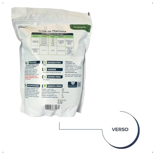 Maxgreen Torta de Mamona 500g - Adubo Orgânico - Pouch