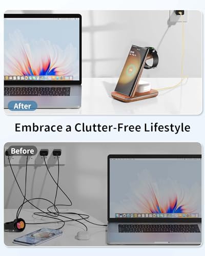 Wireless Charger for Samsung&Android: JoyGeek 3 in 1 Charging Station for Galaxy Watch5 Pro/4/3/Active2/1 - Phone Charger Stand for S23 Ultra/S22/S21/S20/Note 20, Z Fold&Flip Series, Buds2 Pro