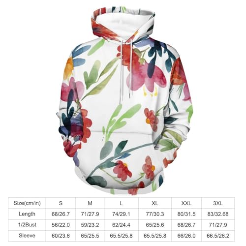 Sweatshirt aquarelle fleurs unisexe pull finitions soignées en taille S