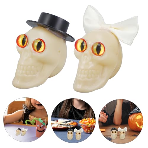 VINTORKY 1 Par De Enfeites De Caveira De Halloween Cabeça De Esqueleto De Halloween Noiva Noivo Simu